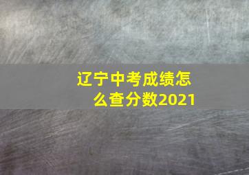 辽宁中考成绩怎么查分数2021