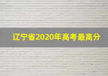 辽宁省2020年高考最高分