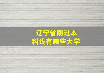 辽宁省刚过本科线有哪些大学