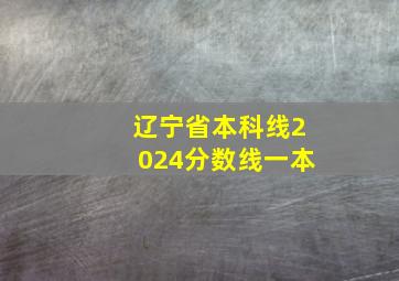 辽宁省本科线2024分数线一本