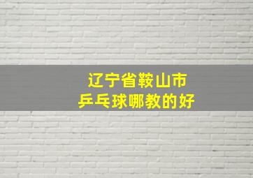 辽宁省鞍山市乒乓球哪教的好