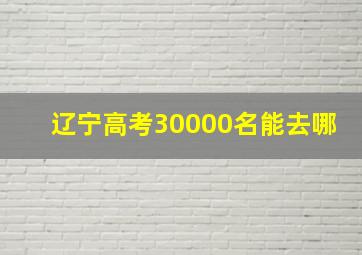 辽宁高考30000名能去哪