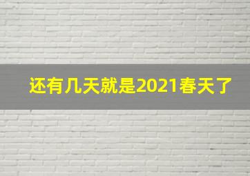 还有几天就是2021春天了