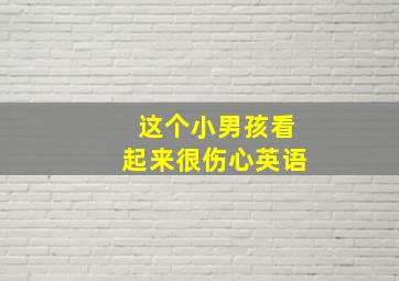 这个小男孩看起来很伤心英语