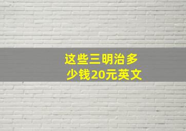 这些三明治多少钱20元英文