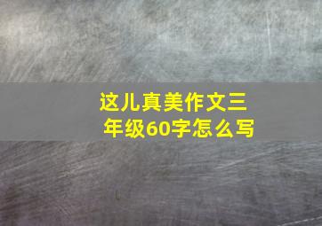 这儿真美作文三年级60字怎么写