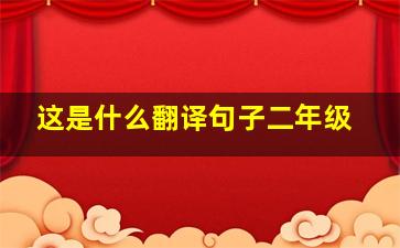 这是什么翻译句子二年级