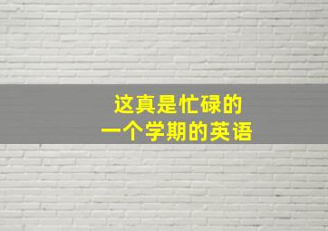 这真是忙碌的一个学期的英语