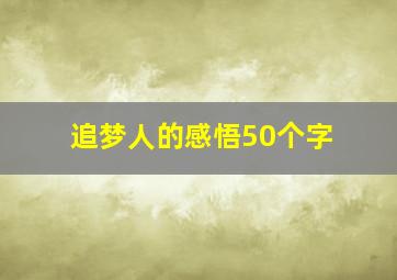 追梦人的感悟50个字