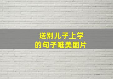 送别儿子上学的句子唯美图片