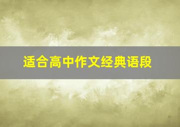 适合高中作文经典语段