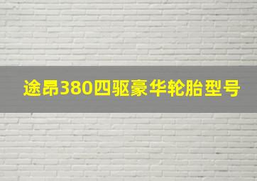 途昂380四驱豪华轮胎型号