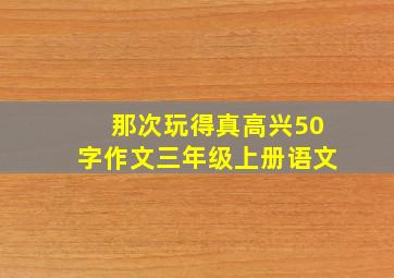 那次玩得真高兴50字作文三年级上册语文