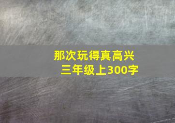 那次玩得真高兴三年级上300字