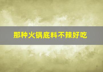 那种火锅底料不辣好吃