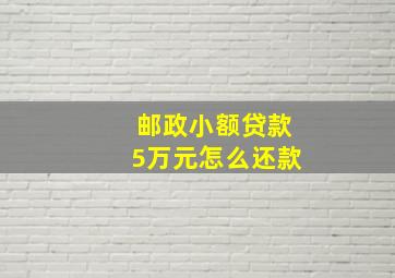 邮政小额贷款5万元怎么还款