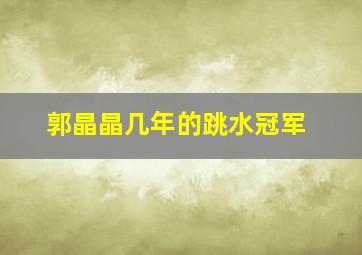 郭晶晶几年的跳水冠军