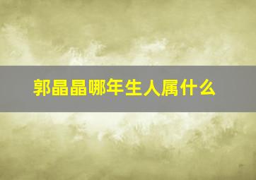 郭晶晶哪年生人属什么