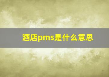 酒店pms是什么意思