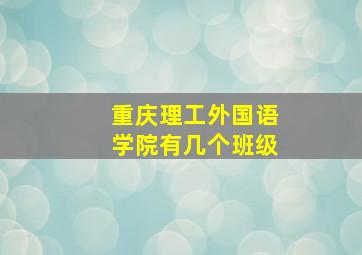 重庆理工外国语学院有几个班级