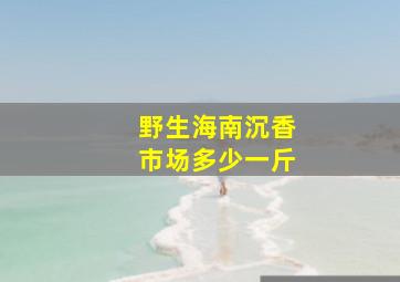 野生海南沉香市场多少一斤