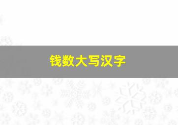 钱数大写汉字