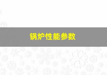 锅炉性能参数