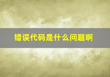 错误代码是什么问题啊