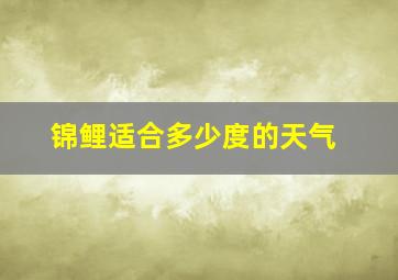 锦鲤适合多少度的天气