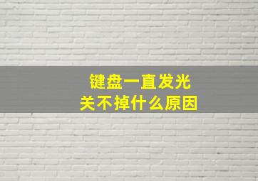 键盘一直发光关不掉什么原因