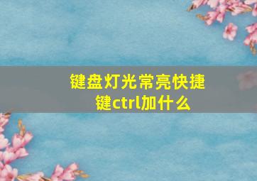 键盘灯光常亮快捷键ctrl加什么