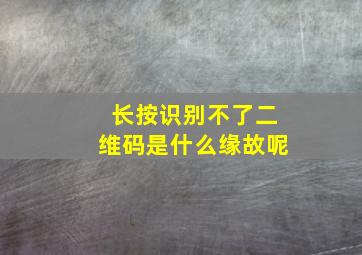 长按识别不了二维码是什么缘故呢