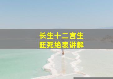 长生十二宫生旺死绝表讲解