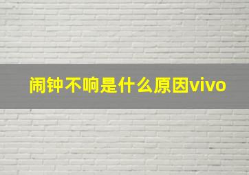 闹钟不响是什么原因vivo