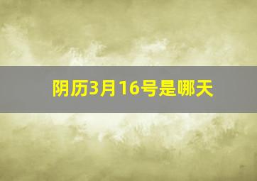 阴历3月16号是哪天