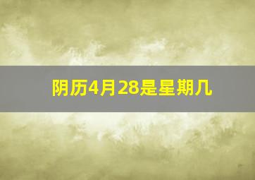 阴历4月28是星期几