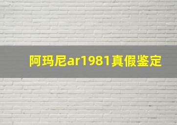 阿玛尼ar1981真假鉴定