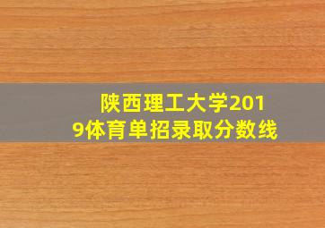 陕西理工大学2019体育单招录取分数线