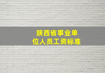 陕西省事业单位人员工资标准