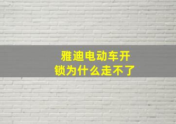 雅迪电动车开锁为什么走不了