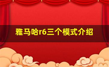 雅马哈r6三个模式介绍