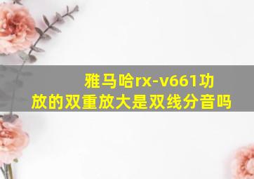 雅马哈rx-v661功放的双重放大是双线分音吗