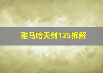 雅马哈天剑125拆解