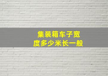 集装箱车子宽度多少米长一般