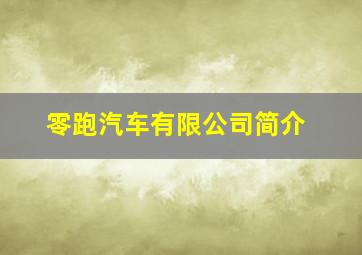 零跑汽车有限公司简介