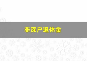 非深户退休金