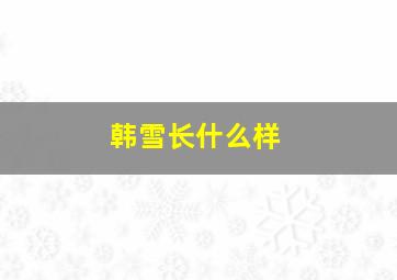 韩雪长什么样