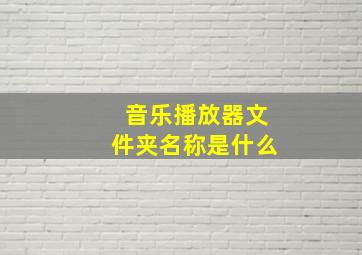 音乐播放器文件夹名称是什么