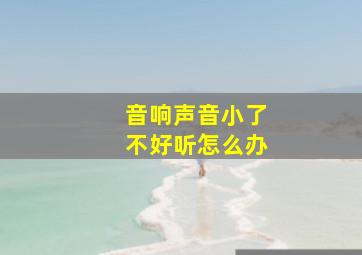 音响声音小了不好听怎么办