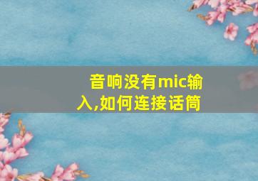 音响没有mic输入,如何连接话筒